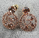 几何形镀金镶钻防q敏耳环